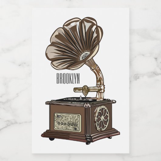 Turntable Cartoon Lebensmitteletikett (Einzelnes Label)