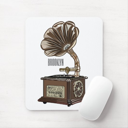 Turntable Cartoon Mousepad (Mit Mouse)