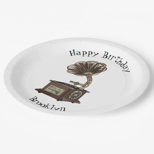 Turntable Cartoon Pappteller (Schrägansicht)