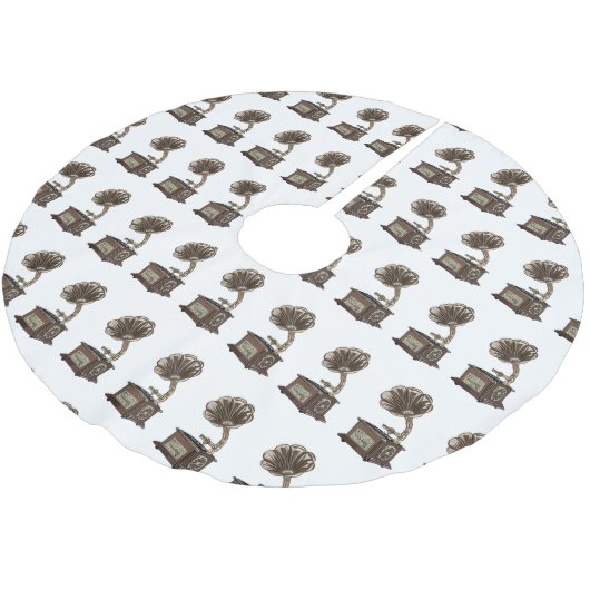 Turntable Cartoon Polyester Weihnachtsbaumdecke (Schrägansicht)