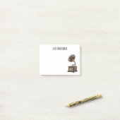 Turntable Cartoon Post-it Klebezettel (Auf Schreibtisch)