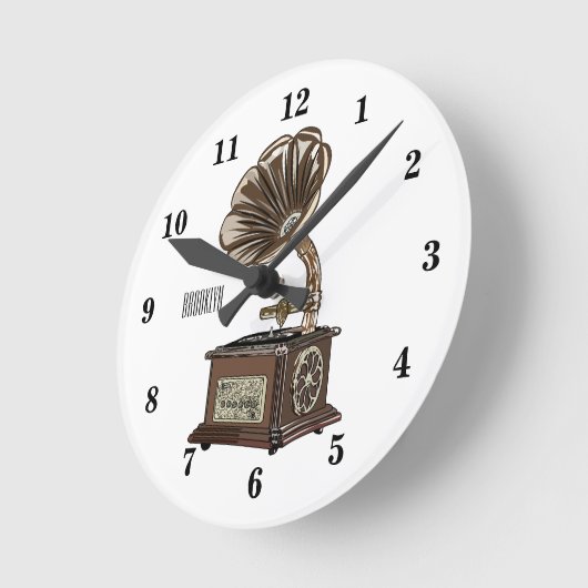 Turntable Cartoon Runde Wanduhr (Winkel)