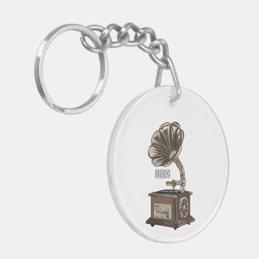 Turntable Cartoon Schlüsselanhänger (Vorderseite links)