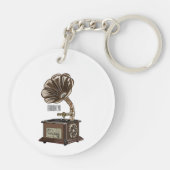 Turntable Cartoon Schlüsselanhänger (Rückseite)