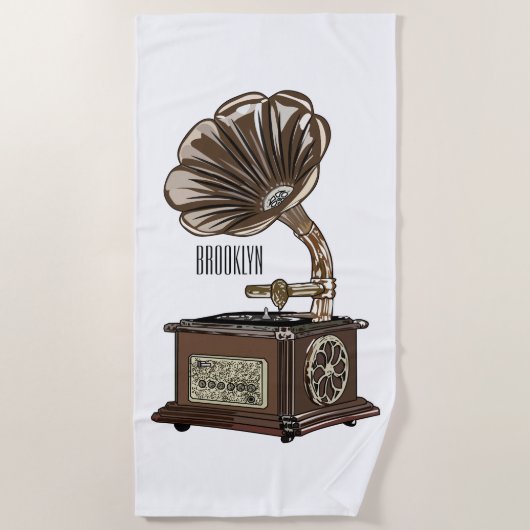 Turntable Cartoon Strandtuch (Vorderseite)