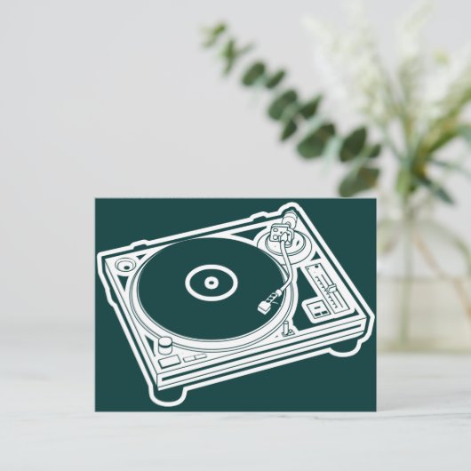 Turntable der Alten Schule Postkarte (Stehend Vorderseite)