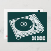 Turntable der Alten Schule Postkarte (Vorne/Hinten)