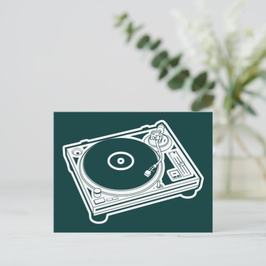 Turntable der Alten Schule Postkarte (Stehend Vorderseite)