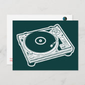 Turntable der Alten Schule Postkarte (Vorne/Hinten)