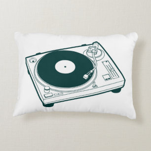 Turntable des alte Schulwachs-(Vinyl) Dekokissen