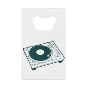 Turntable des alte Schulwachs-(Vinyl) Kreditkarten Flaschenöffner