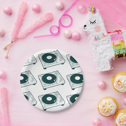 Turntable des alte Schulwachs-(Vinyl) Pappteller (Party)