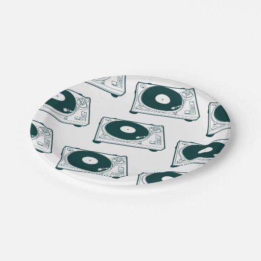 Turntable des alte Schulwachs-(Vinyl) Pappteller (Schrägansicht)