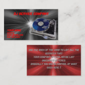 Turntable-DJ-Geschäfts-Karte Visitenkarte (Vorne/Hinten)
