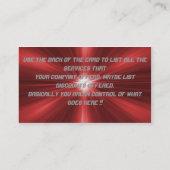 Turntable-DJ-Geschäfts-Karte Visitenkarte (Rückseite)