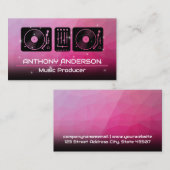 Turntable | Magenta Hintergrund | GLITZERN Visitenkarte (Vorne/Hinten)