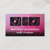 Turntable | Magenta Hintergrund | GLITZERN Visitenkarte (Vorderseite)