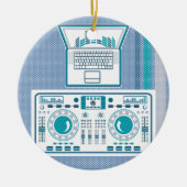 Turntable mit Laptop DJ-Ausrüstung Vektor Keramik Ornament (Vorne)