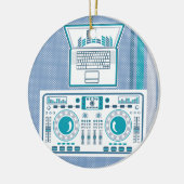 Turntable mit Laptop DJ-Ausrüstung Vektor Keramik Ornament (Links)