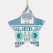 Turntable mit Laptop DJ-Ausrüstung Vektor Keramik Ornament (Rechts)