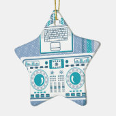 Turntable mit Laptop DJ-Ausrüstung Vektor Keramik Ornament (Links)