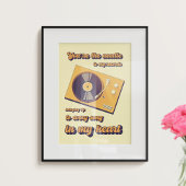 Turntable mit Liebe-bezogenen Text. Poster