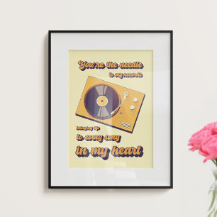 Turntable mit Liebe-bezogenen Text. Poster