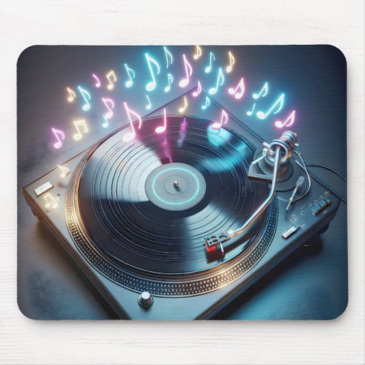 Turntable mit Neon Mousepad (Vorne)