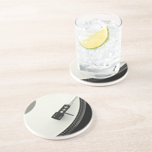 Turntable-Nadel-Rekordspieler Sandstein Untersetzer (Seite)