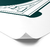 Turntable "Old School Wax" (Vinyl) Poster (Ecke)