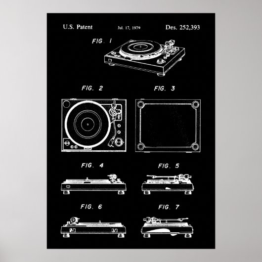 Turntable Record Player Poster-Patent Poster (Vorne)