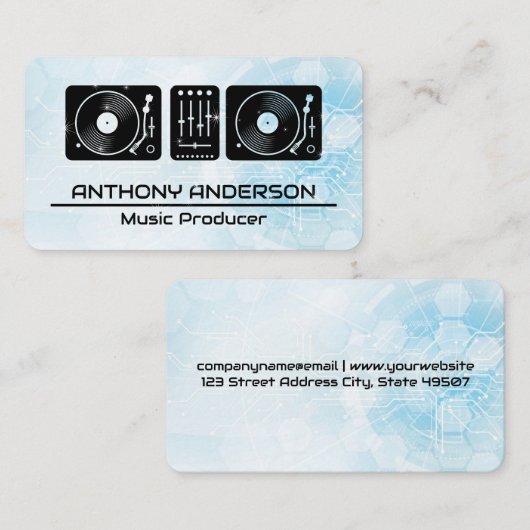 Turntable | Technischer Hintergrund Visitenkarte (Vorne/Hinten)