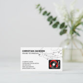 Turntable | Vinyl | Equalizer Musiknoten Visitenkarte (Stehend Vorderseite)