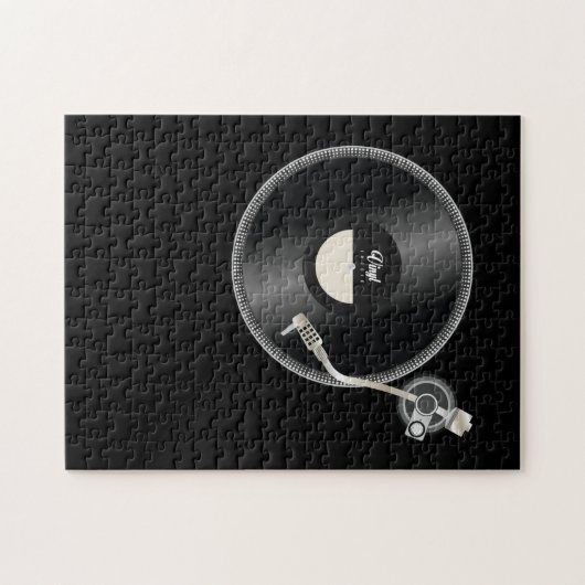 Turntable Vinyl Schallplatte flaches Konzept Puzzle (Horizontal)