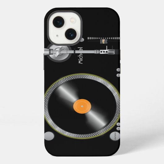 Turntable-Vinylalte Schule iPhone Hülle (Rückseite)