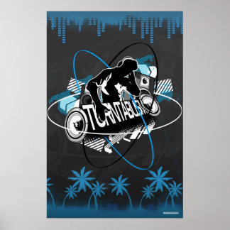 Turntablism DJ Poster Music Turntable Disk Jockey
