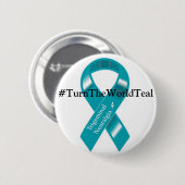 #TurnTheWorldTeal Knopf Button (Vorne & Hinten)