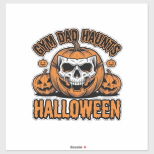 Turnvater Halloween Vintage Kürbis Schädel_1 Aufkleber