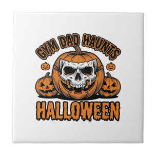 Turnvater Halloween Vintage Kürbis Schädel_1 Fliese