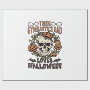 Turnvater liebt Halloween-Schädel-Kürbisse-Flederm Geschenkpapier