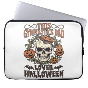 Turnvater liebt Halloween-Schädel-Kürbisse-Flederm Laptopschutzhülle