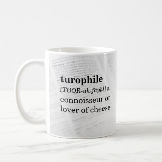Turophile Kenner des Käses Kaffeetasse (Links)
