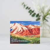 Turpan Flammende Berge China Postkarte (Stehend Vorderseite)