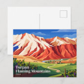 Turpan Flammende Berge China Postkarte (Vorne/Hinten)