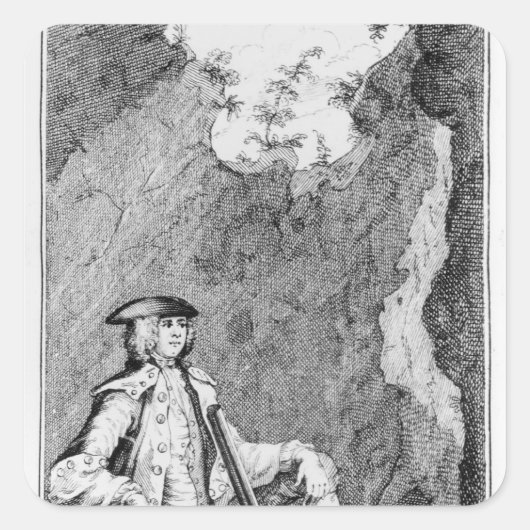 Turpin, als er sich in einer Höhle versteckte Quadratischer Aufkleber (Vorderseite)