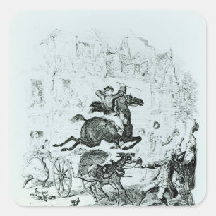 Turpins Flug durch Edmonton Quadratischer Aufkleber