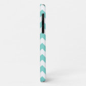 Turq/Aqua, Zickzack Aquamarin 3 Initialmonogramm Case-Mate iPhone Hülle (Hinten/Links)