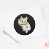 Turq Classic Round Aufkleber (Umschlag)