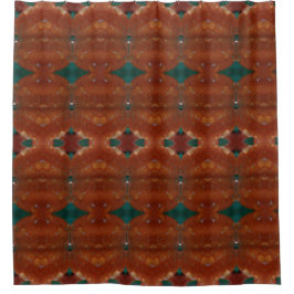 Turq & Coral Ikat Duschvorhang