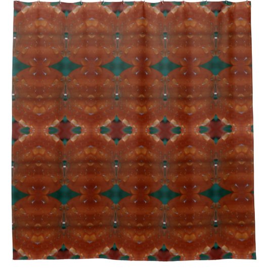 Turq & Coral Ikat Duschvorhang (Vorderseite)